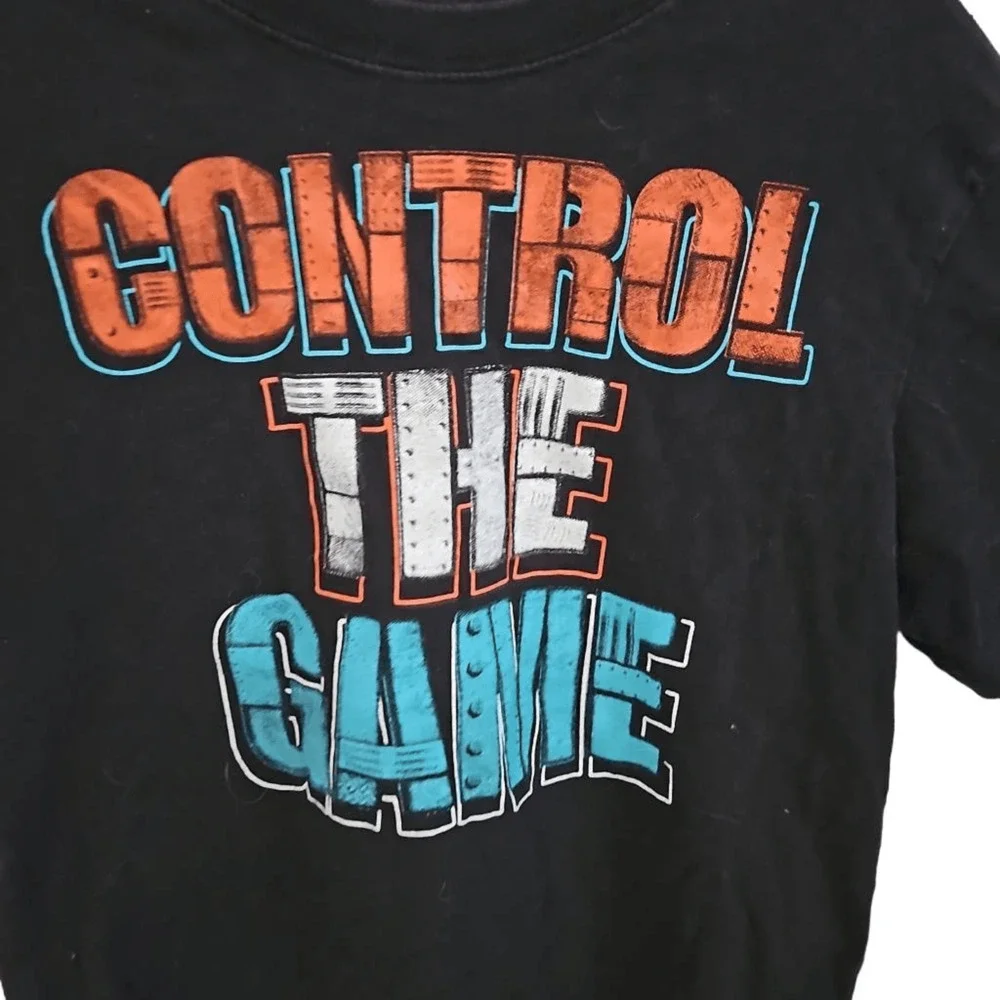 Children's Place Kids S Black Tee Control The Game Videogame Theme 100% Cotton